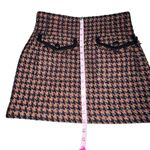 Veronica Beard  Adriel Houndstooth Flap Pocket Mini Skirt Women Size 4 Brown Photo 4