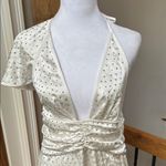 We Wore What White Asymmetrical Crystal Embellished Sundress with Tie back Photo 2
