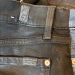 7 For All Mankind Coated Black Panel Denim High Waist Ankle Skinny Jeans Blue 30 Photo 4