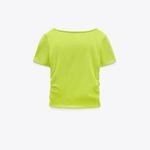 ZARA NWT  SIDE RUCHED CROP TOP SQUARE NECKLINE LIME GREEN Small Photo 3
