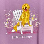 Life is Good Life is Good Womens Crusher Lite T-Shirt Medium Purple Golden Retriever Dog Tee Photo 2