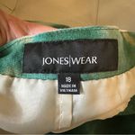 Jones Wear Green Blue Cream Tie Dye Watercolor Linen Blend Skirt 18 Photo 6