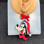 Goofy Christmas Earrings with Red Bows Photo 1