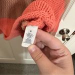 Aerie Coral Pink and Tan Striped Knit Oversized Sweater Photo 3