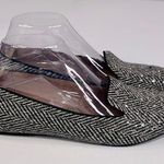 Nicole Miller NICOLE (by ) Bauble Herringbone Flats Black/White Studded-9 Photo 0