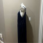 Popsugar  blue velvet spandex strap plus size jumpsuit Photo 4