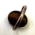 Vintage tigers eye sterling silver oval ring Brown Photo 5