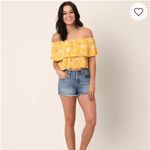  Billabong Off Shoulder Tropical Ruffle Top Photo 1