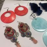 Lot Of 5 Statement Costume Earrings Pierced Dangle Photo 7