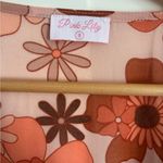 Pink Lily  Dress Womens Faux Wrap Slit Maxi Long Sleeve 70s Retro Floral Photo 3