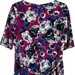 Kasper Floral Tie Waist Midi Dress Size 6 Pink Blue Gray Career Casual Feminine Photo 7