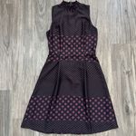 Who What Wear Black Purple Polka Dot Sleeveless Dress Size Small Fit & Flare Photo 0