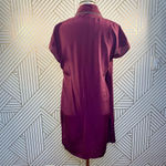 ALLSAINTS Adria Silk Zipper Dress Short Sleeve Draped Purple Burgundy Size US 2 Photo 9