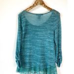 American Rag Green Sweater With Lace Hem Photo 1