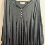 Natural Life  Oversized Tunic Dress One Size Long Sleeve Button Front Photo 3