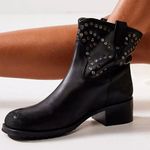 Free People NEW in Box  Leather Harmony Studded Boots Black Size 9 Photo 1