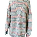 LC Lauren Conrad Pastel Striped Cable Knit Sweater Photo 0