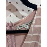 Allison & Kelli Blush Pink Grid Print Wrap Romper Shorts L Flutter Sleeve Belted Size L Photo 3