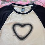 Dazey LA heart print “time for happiness” long sleeve baseball ringer tshirt  Photo 3