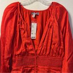 Urban Outfitters  Dress Medium red Rebecca long sleeve scarlet crimson mini NWT Photo 6