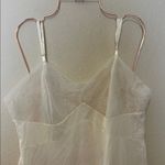 Vanity Fair Vintage  cream dress slip with floral lace‎ trim size Large Photo 2