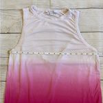 Peace Love World  Ombre Pink and White Sleeveless Tank Top Photo 3