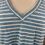 Old Navy  blue white striped v neck t-shirt xl Photo 1