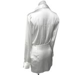 ZARA  White Silk Satin Long Sleeve Faux Wrap Collared Blouson Mini Dress Size XS Photo 1