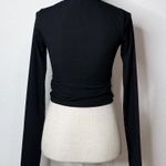 Missguided NWT Fine Rib Ruched Front Long Sleeve Crop Top Photo 2