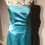 Alfred Angelo Satin Bow Train Mermaid Formal Evening Draped Colorful y2k Prom Coquette Maxi Vintage Gown Draped Solid Fit Flare High Low Photo 2