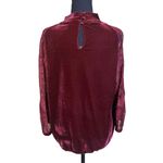 John Mark  Womens Top Burgandy Red Velvet Lace Sleeve Whimsical Goth Size Small Photo 1