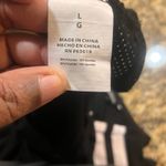 BEBE SPORT Women's Large White/White Mesh‎ Top Shirt Short Sleeve Logo Black Photo 5