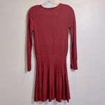 Vince Camuto Knit Midi Dress Long Sleeve Women's Small Brick Red Photo 4