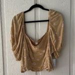 BP Floral Crop Top Puff Sleeve Square‎ Neck Ruched Front Blouse Boho Chic 3X Photo 0