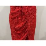 Sherri Hill 56134 Red Lace Halter Gown Sz 14 Photo 3