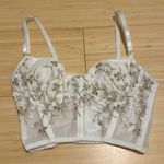 Embroidered corset crop top White Size XS Photo 0