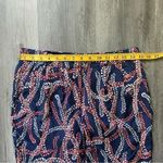 J.Crew Silk Pants Navy Coral Print Sophisticated Size 0 Photo 8