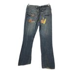 Yag Denim Leather Patchwork Distressed Bootcut Jeans Women’s Size 9 (28 Photo 2