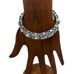 Casual Silver Bracelet with Rhinestones, chunky, summer, festival, beach, dressy Photo 1