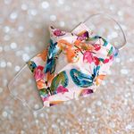 Baby Pink Multicolor Glitter Butterflies Face Mask Photo 0