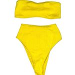 frankie's bikinis NWT Jean Bandea and Anne Plisse Bottom Yellow Bikini Set XS Photo 2