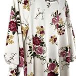 Women's | Aime | White Floral 3/4 Sleeve Flowy Crew Neckline Dress Photo 1