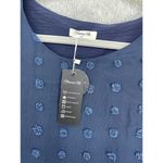 Blooming Jelly  Women's Blouse Short Sleeve Solid Navy Blue Size XXL Trapeze Photo 7