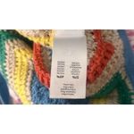 MOTHER The Cinch Candy Stripe Crochet Halter Crop Top Tie Back XS Festival Boho Photo 7