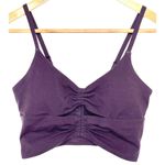 Athleta NEW  Cinch Longline Sports Bra Purple Ruched V-Neck Cutout Bra Size XS Photo 1