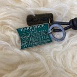 Hard Rock Cafe  Necklace w/ Leather Cord & 3 Hard Rock Charms/Pendants EUC Photo 2