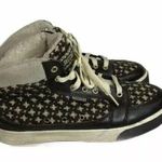 Skechers  Womens Brown Gold Plaid Leather Sherpa Lined High-Top Sneakers Size 6.5 Photo 0