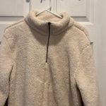 Natural Reflections  Cream 1/4 Zip Pocket Long Sleeve‎ Jacket Women's Large Cozy Photo 2
