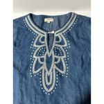 Umgee  Chambray Denim Tunic Dress Embroidered Bohemian Festival Medium Photo 5