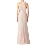 Badgley Mischka  Blush Halter Odessa Zip Up Back Gown Dress Size 18 Photo 1